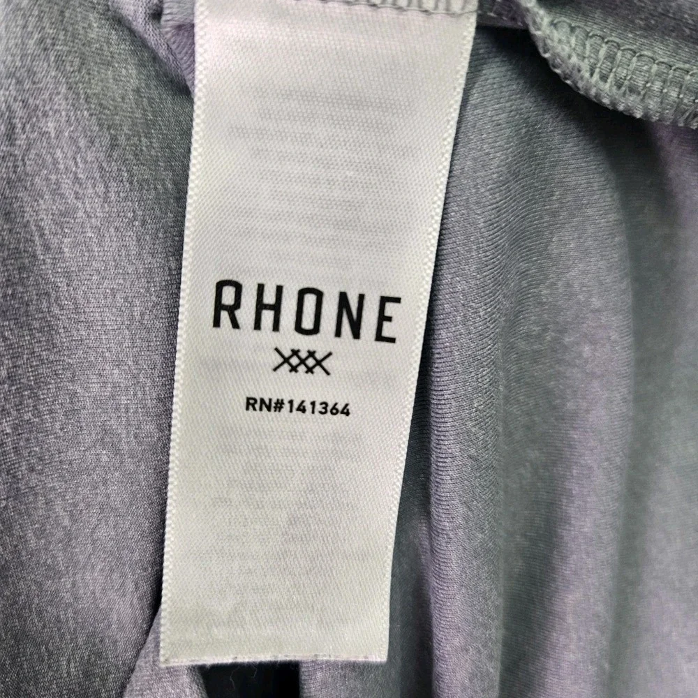 Rhone Reign Long Sleeve Tee Mens Medium Gray Performance Shirt UPF 50 Stretch - Picture 4 of 10